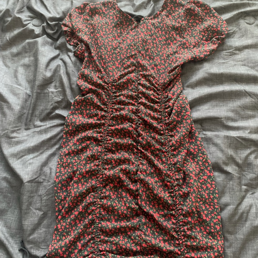 ruched mini dress